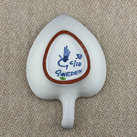 STIG LINBERG Small Faience Leaf Bowl Gustavsberg Studio Sweden MCM 50's Vintage - Picture 4 of 10